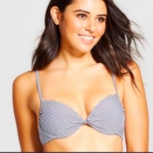 Xhilaration Blue and White Pin Stiped Nautical Bikini